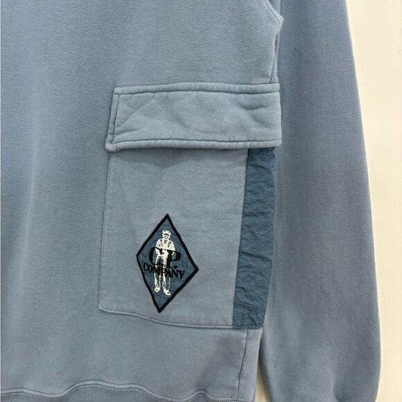 C.P. Company Crewneck Sweatshirt With Side Pocket Blue - Picture 7 of 7